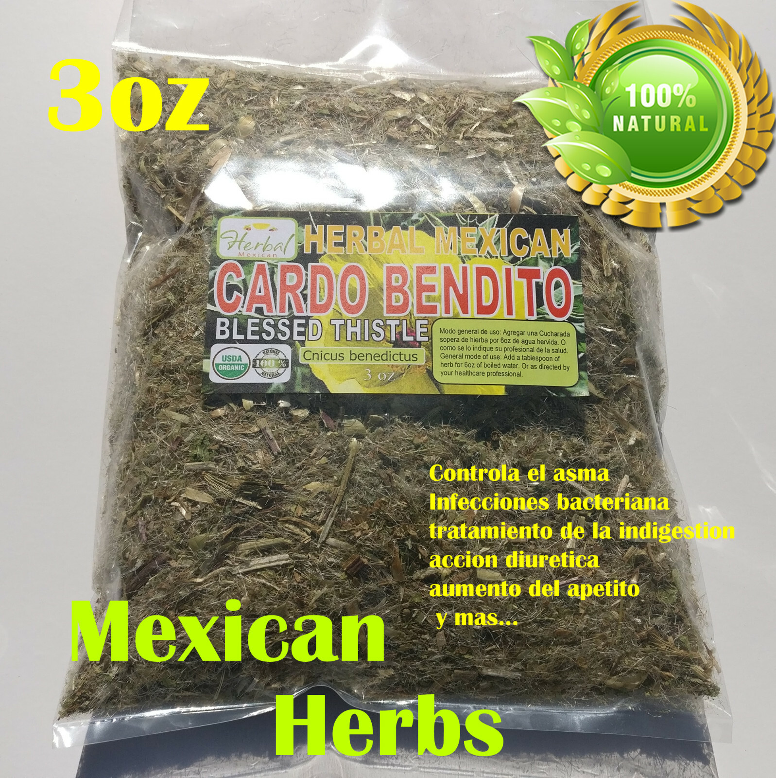 Cardo Santo,Cardo bendito,Cnicus benedictus,Blessed Thistle,Holy Thistle 3oz !!!