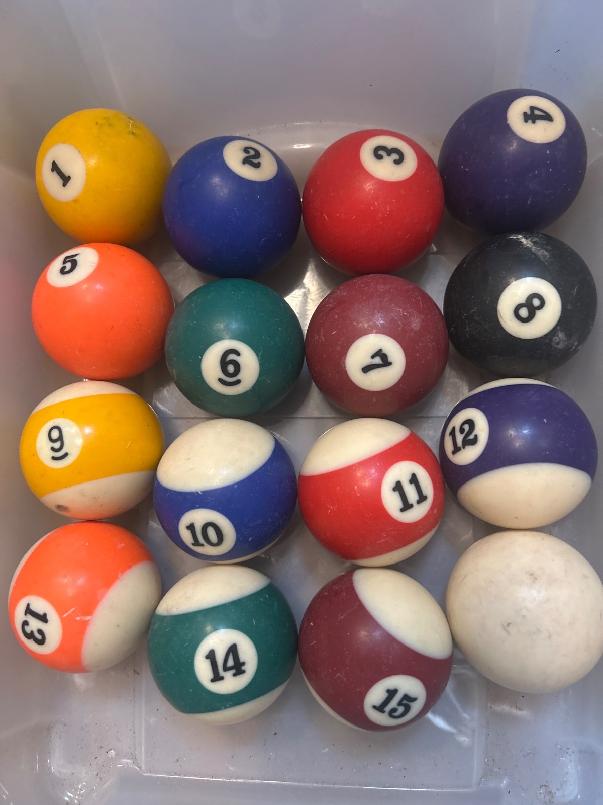 Vintage Billiard Pool Balls 2 1/4" Set