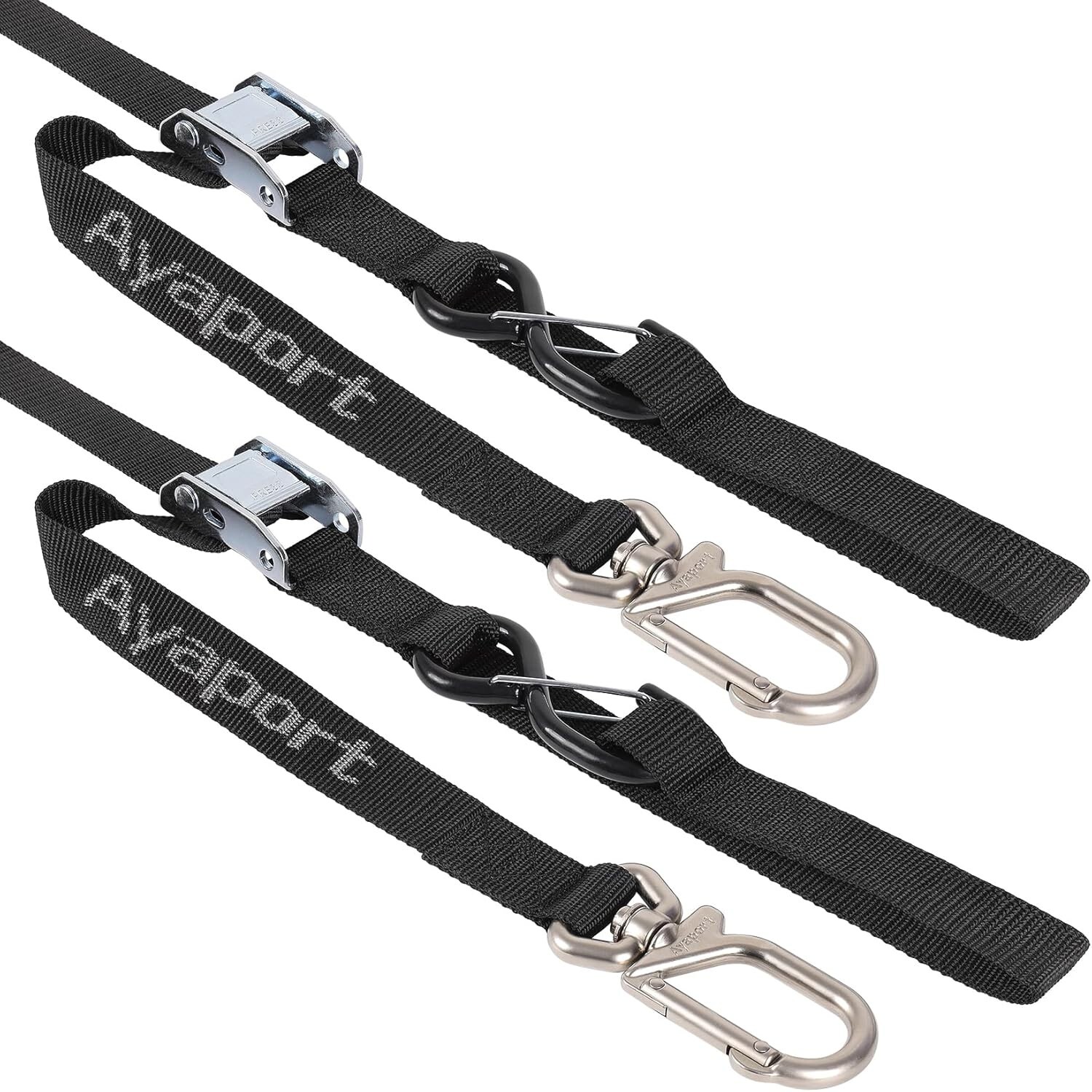 Motorcycle Tie down Straps 1.1� X 7� With Swivel Carabiner Hooks Cam Buckle NEW