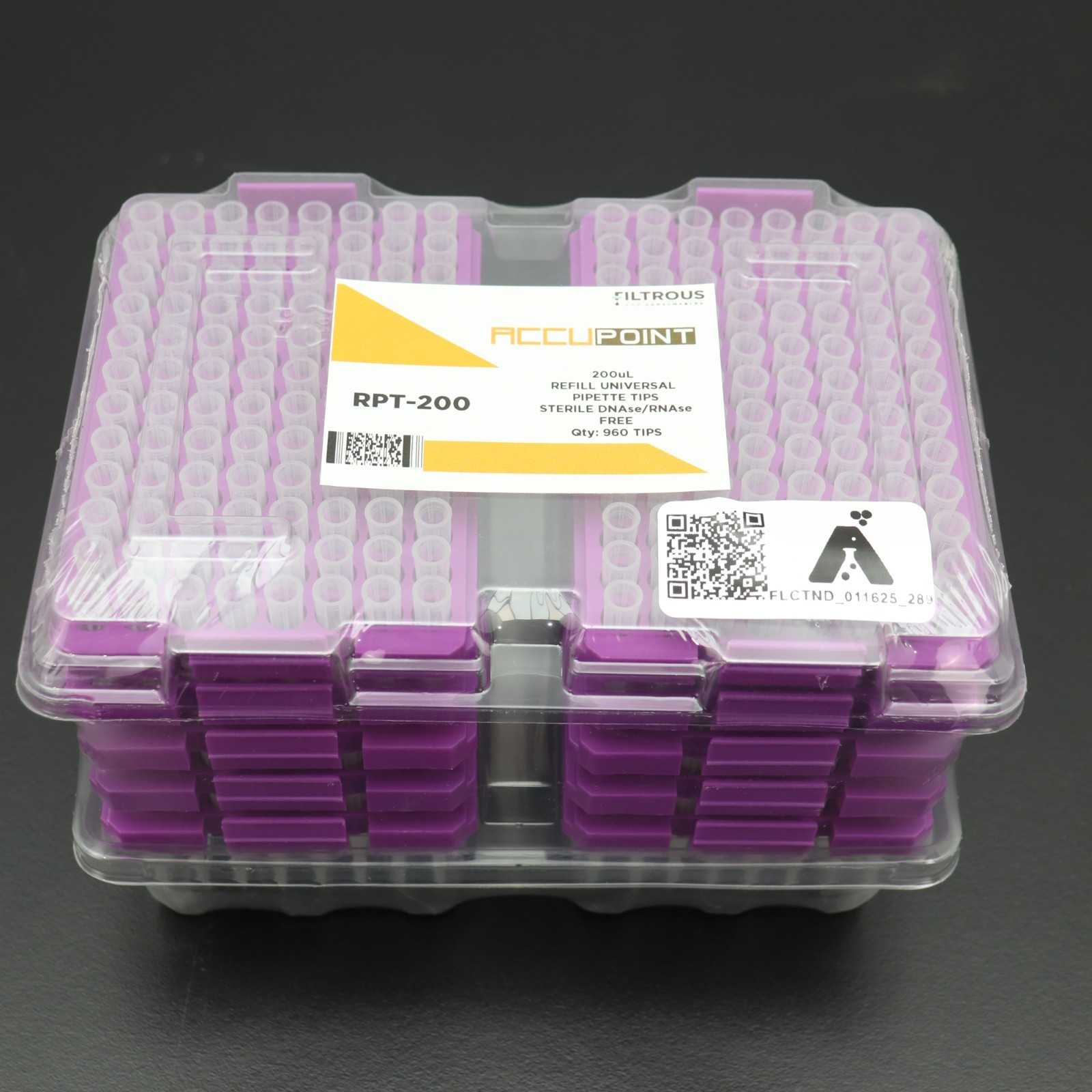 Accupoint 200 ul Refill Universal Pipette Tips, Sterile 960 tips