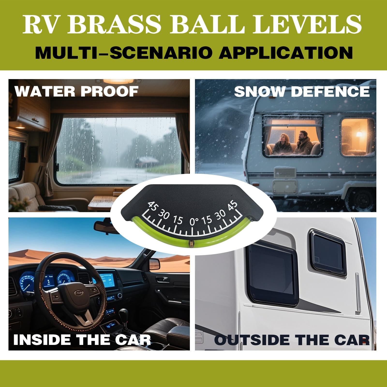 2Pcs Rv Level Bubble Inclinometer Ball Levels Gauge Leveling Stablilization C...