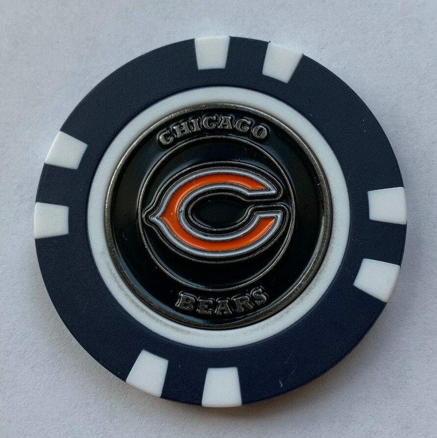 NFL Chicago Bears Magnetic Poker Chip removable Golf Ball Marker