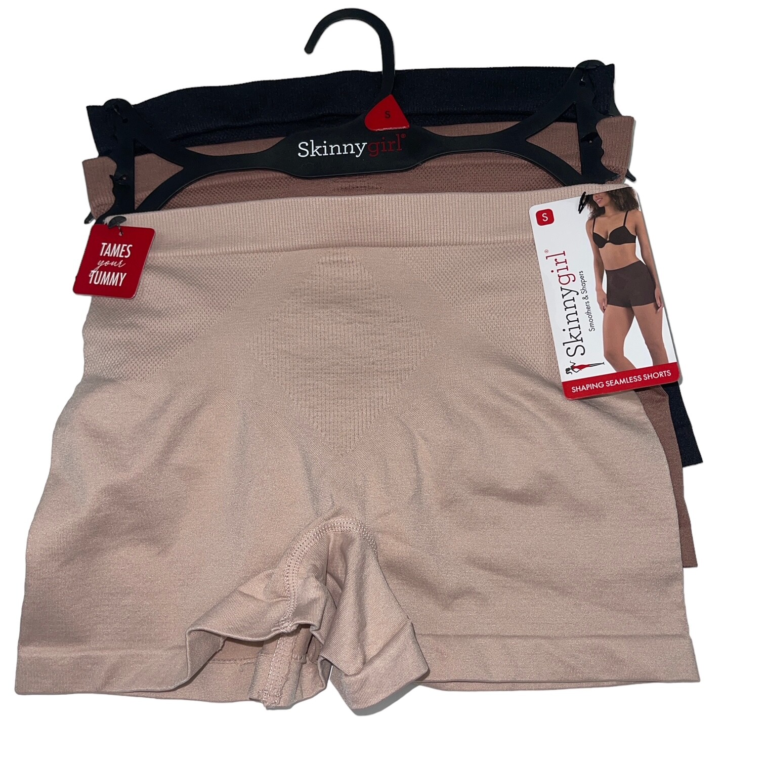 Skinnygirl Shaping Shorts Seamless Girl Short 3 Pack Targeted Tummy Control 7630