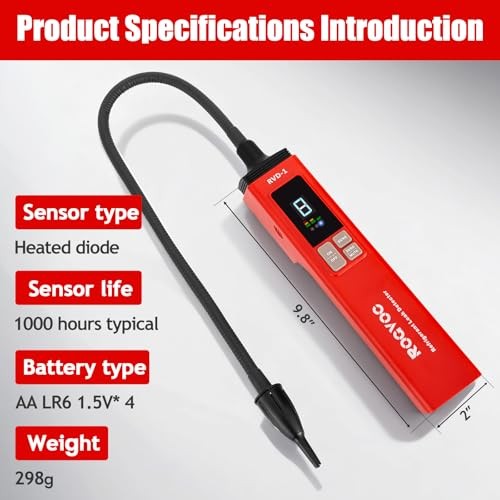 RVD1 HVAC Leak Detector - Heated Diode Sensor - Battery Powered RVD1