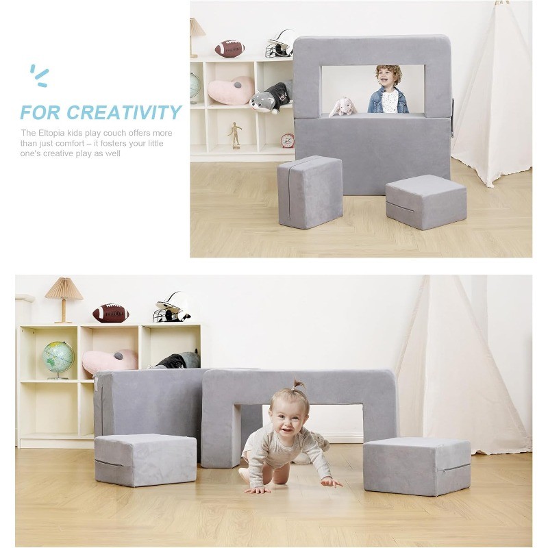 Kids Sofa,Toddler Couch Foam Armchair for Kids, Children Convertible Plush Sofa