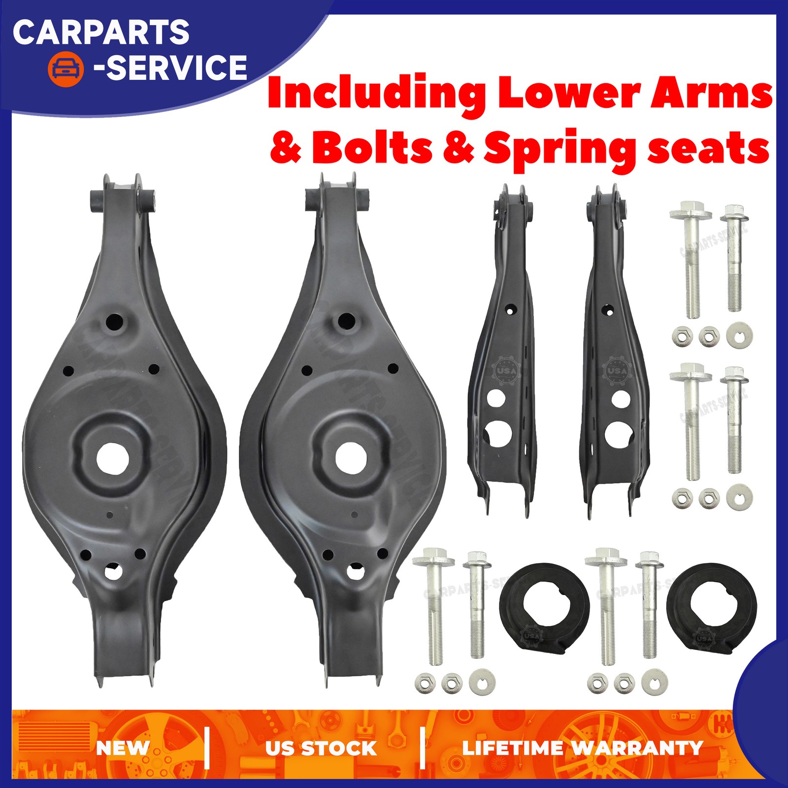 New Forward&Lower Control Arm Rear LH RH w/Bolts Bushing for Nissan Murano 03-07