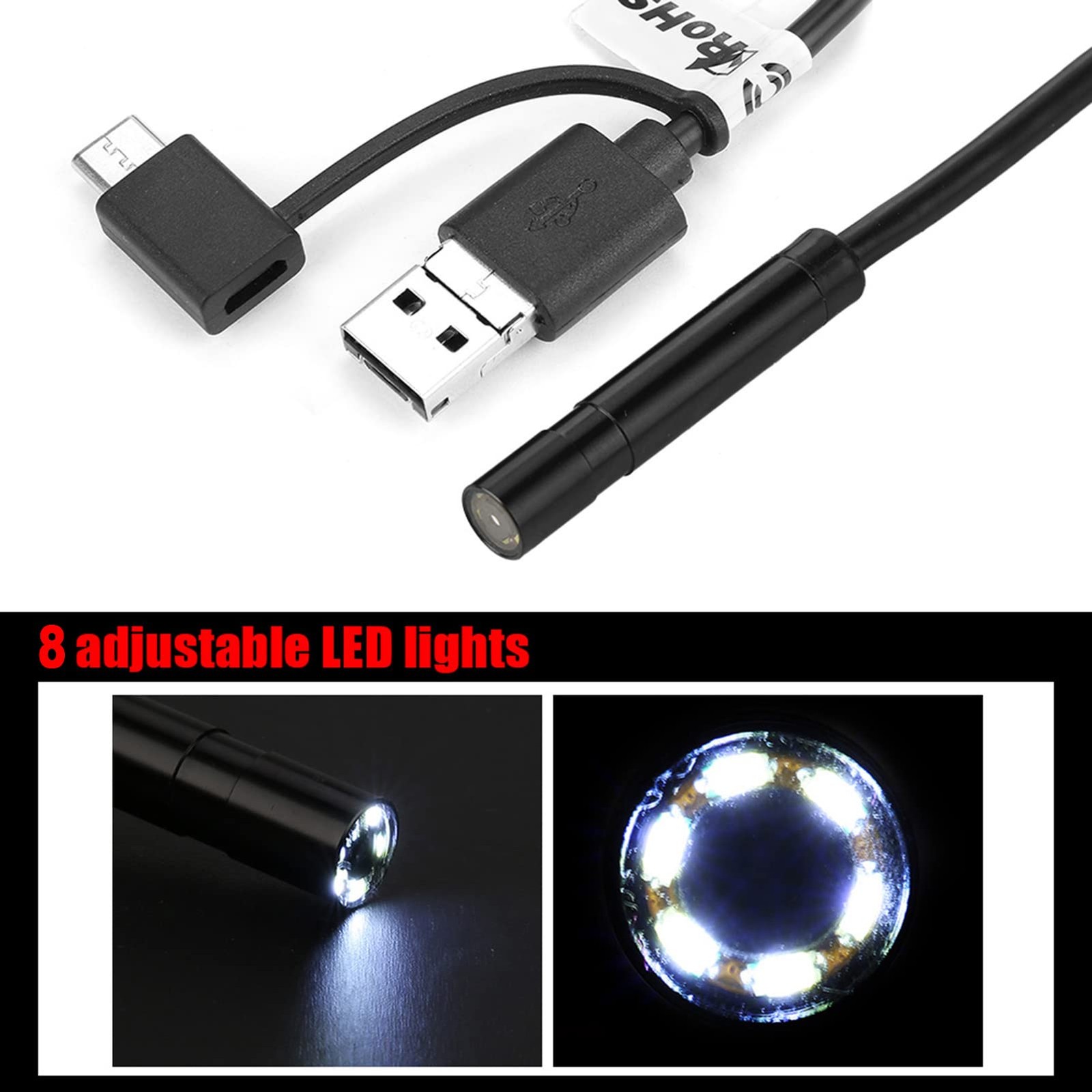 Black 15 Meter USB Endoscope Digital Inspection Snake Camera Borescope with 2...