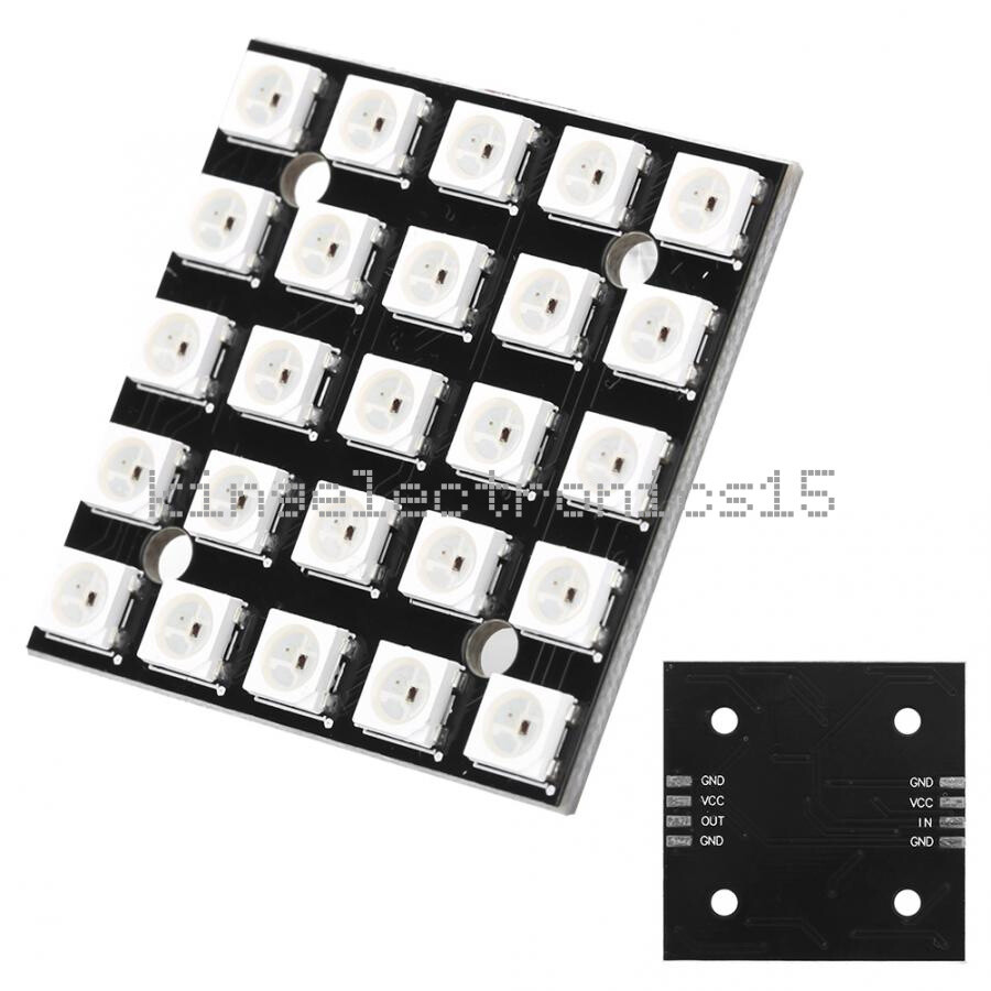 WS2812B 25 BIT 5X5 5050 RGB LED Full Color Driver Color Lamp Development Board