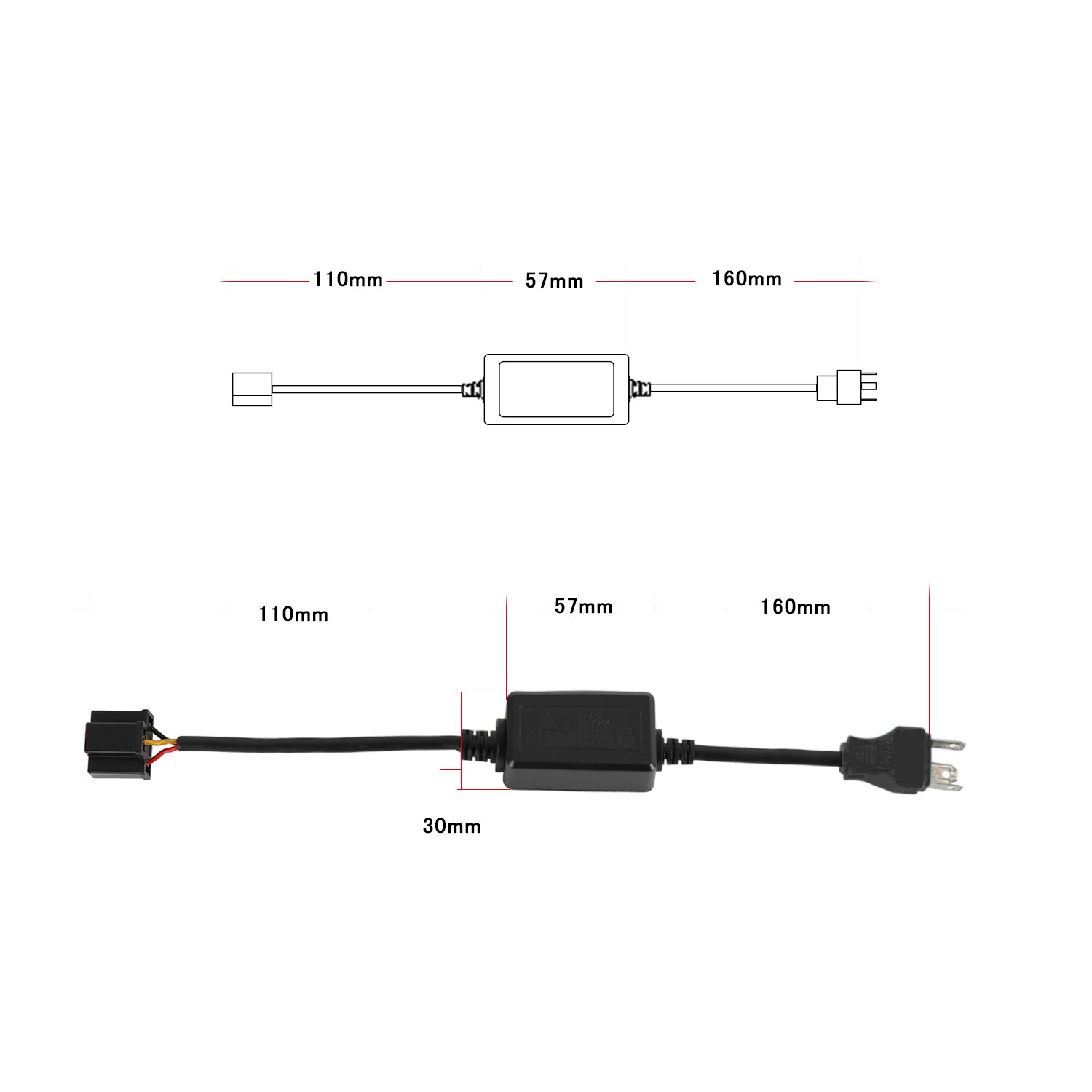 2pcs H4 9003 LED Headlight Canbus Adapter Harness Decoder Anti Flicker