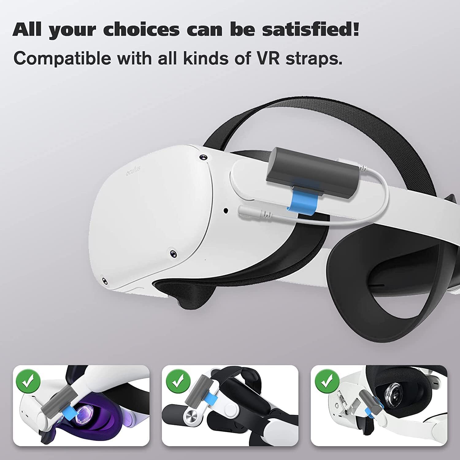 Rechargeable Battery Pack for Oculus Quest 2 Accessories 3350mAh