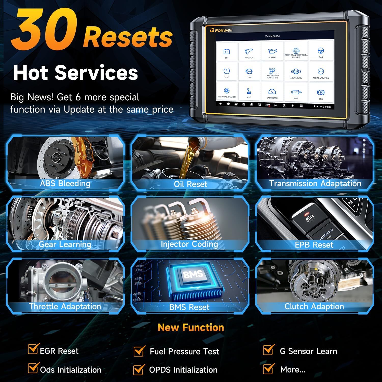 FOXWELL NT909 BT Full System Bidirectional OBD2 Diagnostic Scanner ECU Coding