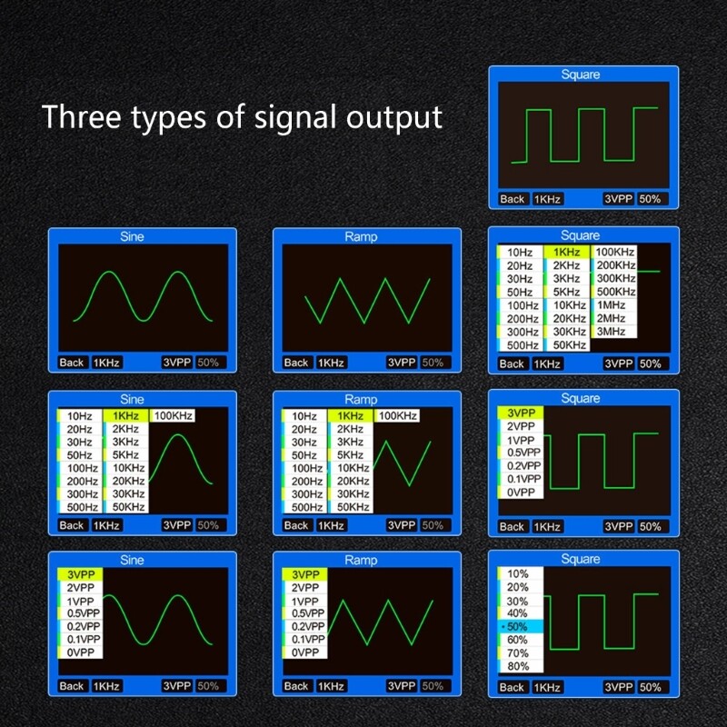 Handheld Waveform Generator Auto/Normal/Single Three Triggers Modes Oscilloscope