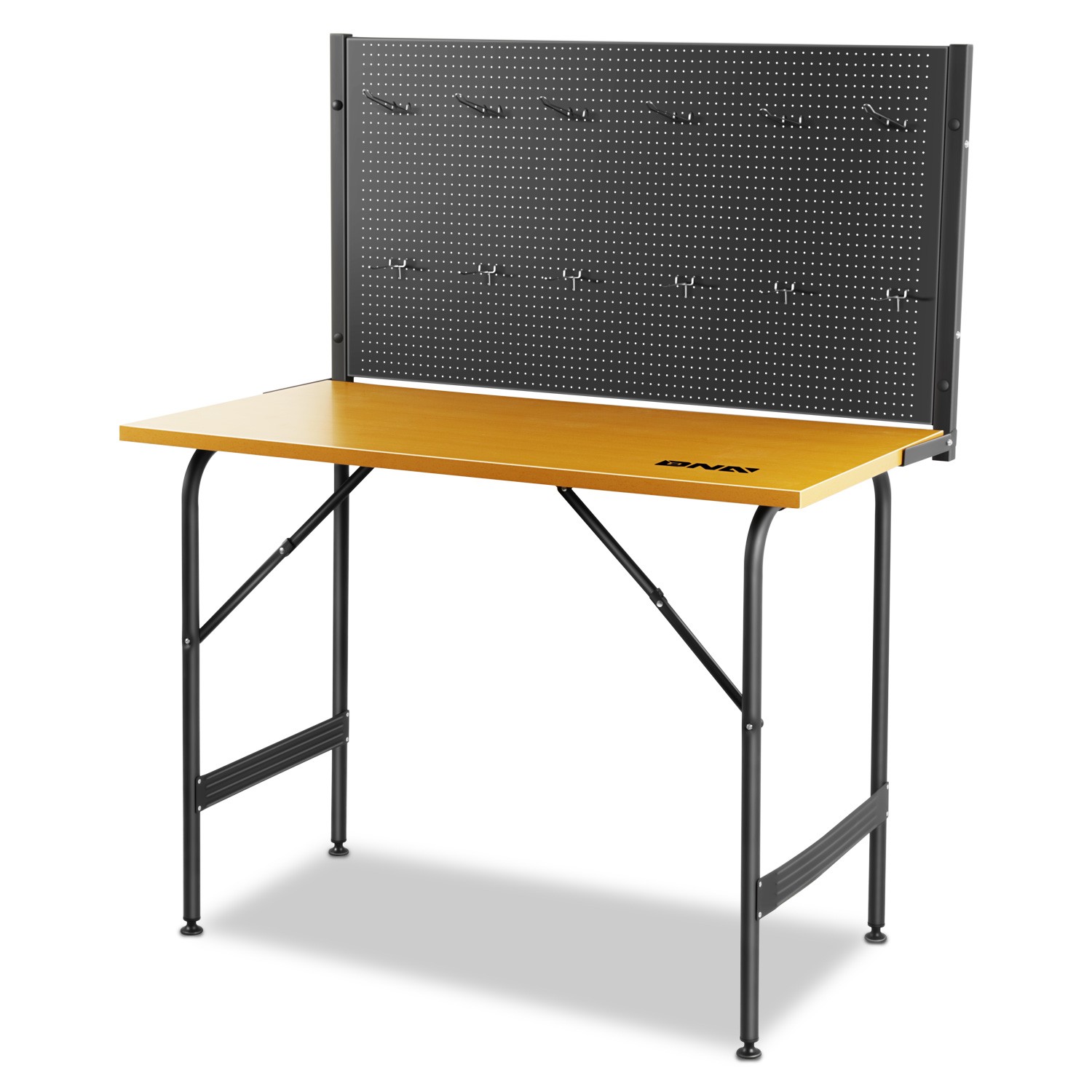 330 LBs Flexible Pegboard With Hooks Work Table Bench for Hanging Gadgets Black
