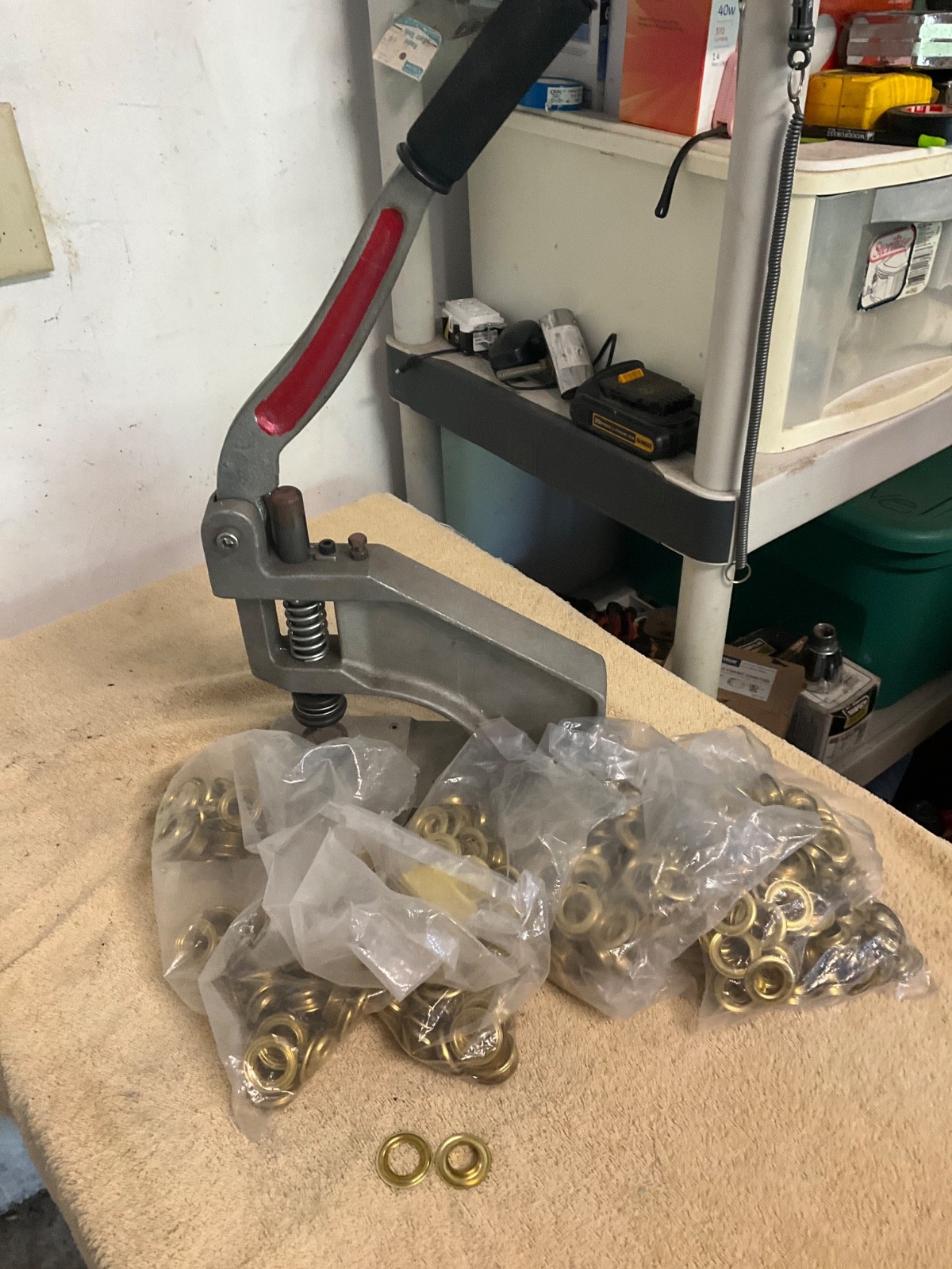 Grommeting Hand Press with Supplies - Used