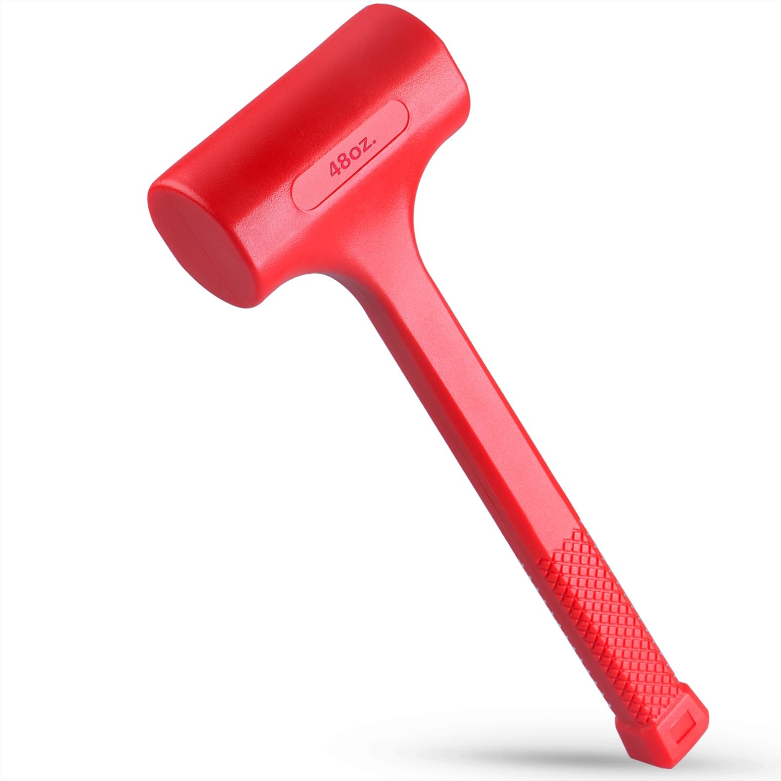 3-LB (48-OZ) Premium Dead Blow Hammer and Unicast Mallet, Neon Red Color | Durab