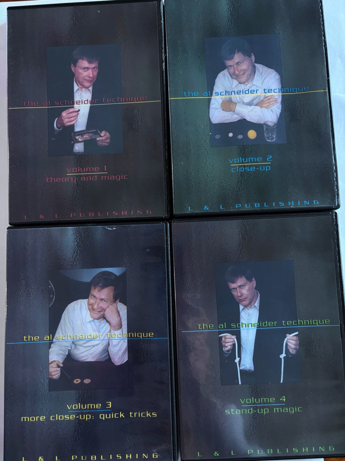Set Of 4 x AL SCHNEIDER - 'Technique' - Magic DVDs As Pictured S22