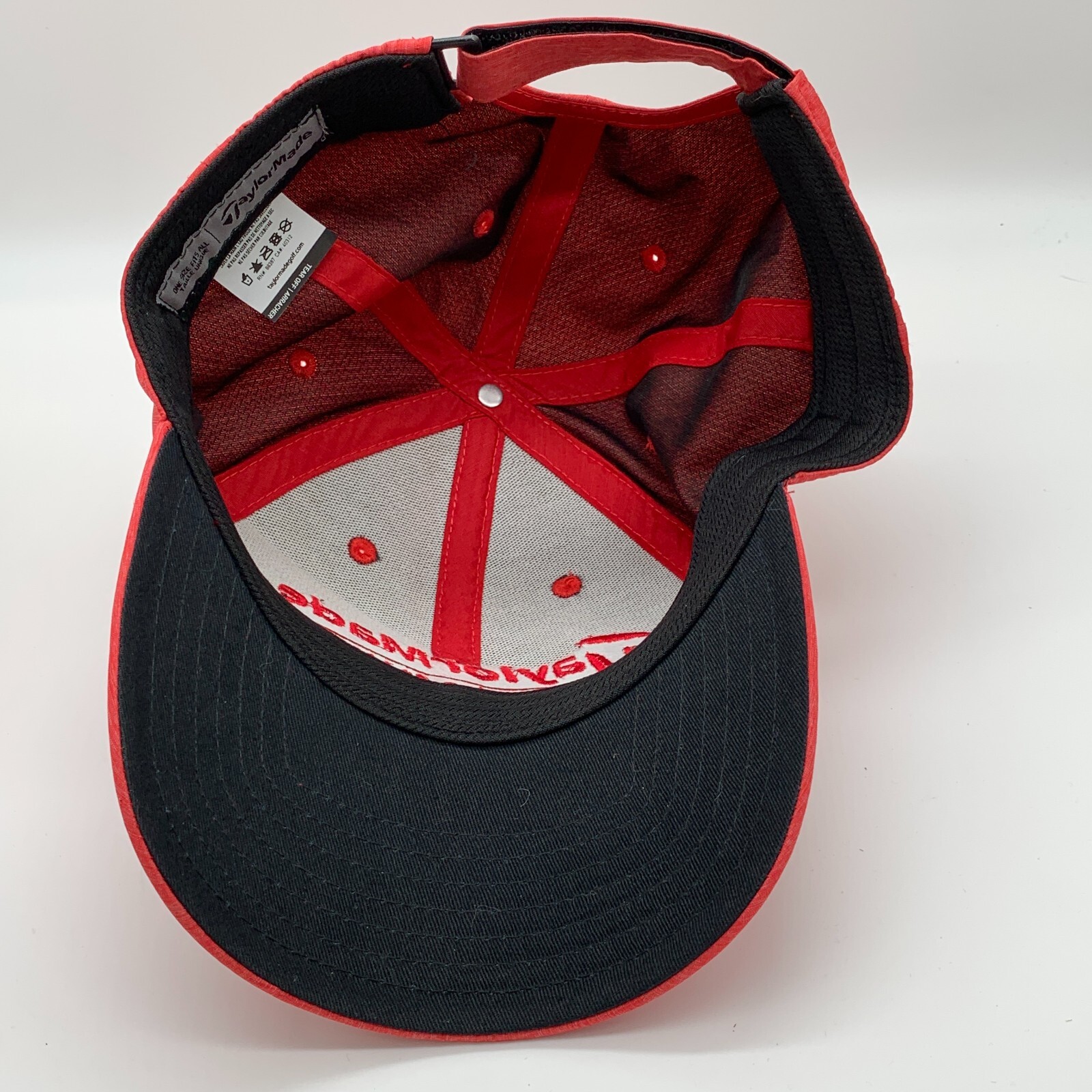Taylor Made Golf Hat Cap Adjustable Red Creased Front Driving Range