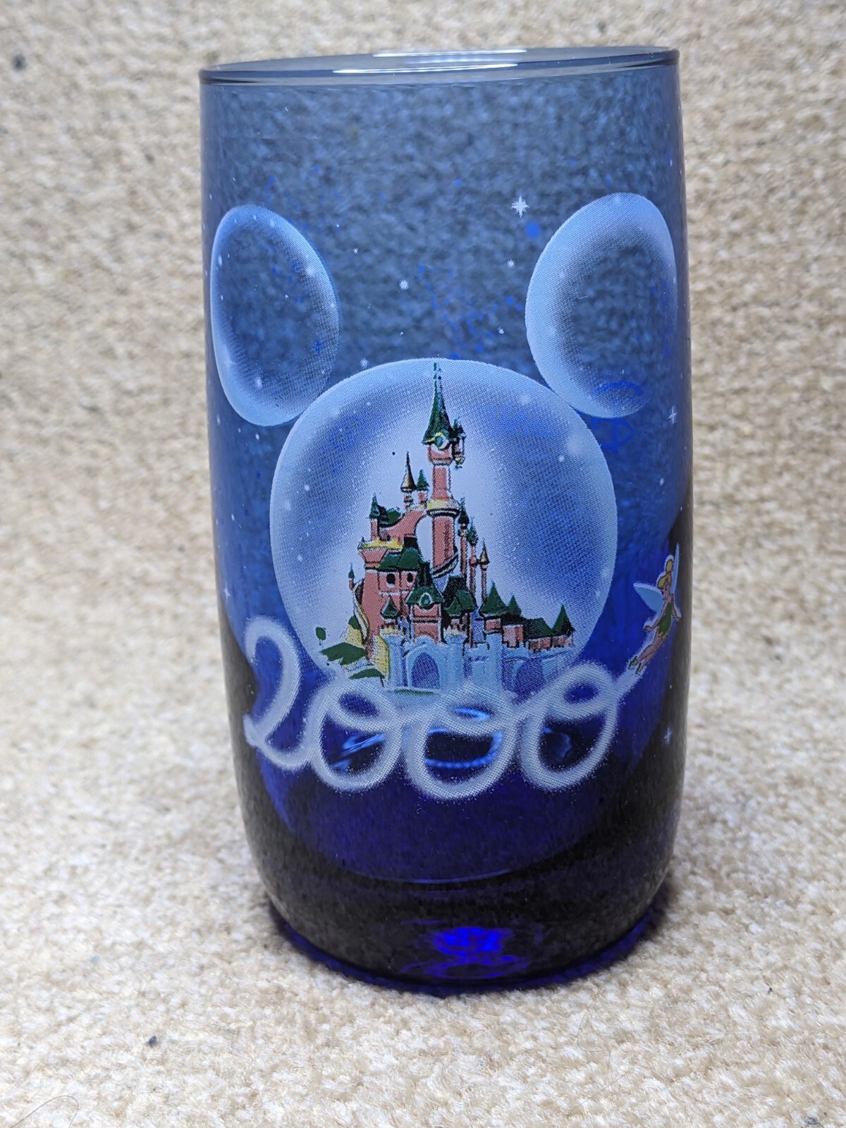 Disneyland Paris 2000 Millennium Collectors Blue Glass Limited Edition