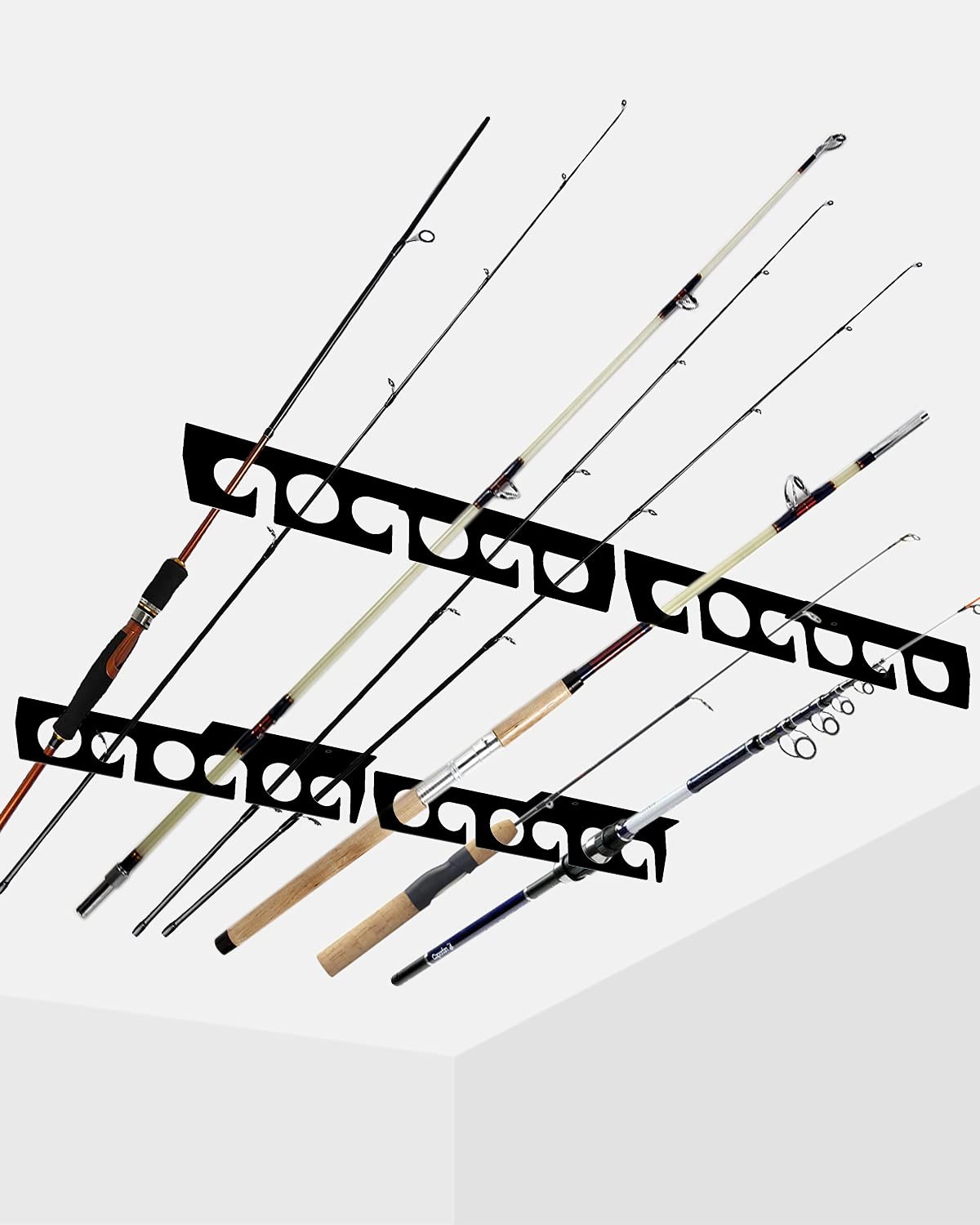 WIPHANY Pvc,Rubber,Steel Fishing 12 rod capacity, Black-Classic Store 12 rods