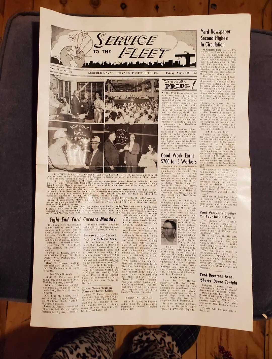 Pristine SERVICE TO THE FLEET NEWSPAPERS 1950-1969
