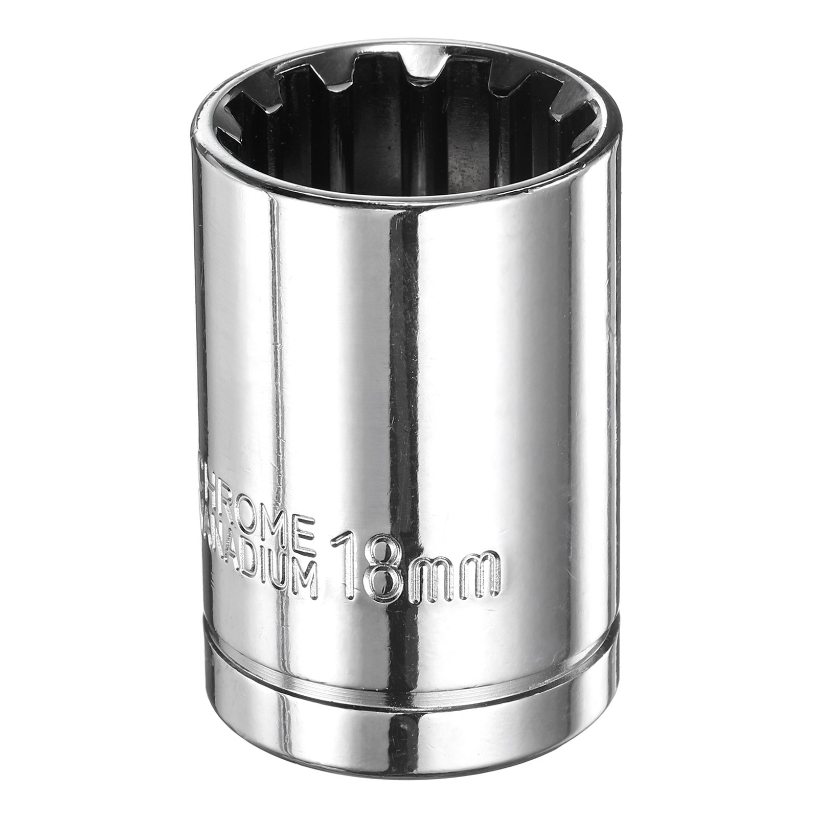 12 Point Socket 1/2" Drive by 18mm Metric CR-V Steel Shallow Sockets