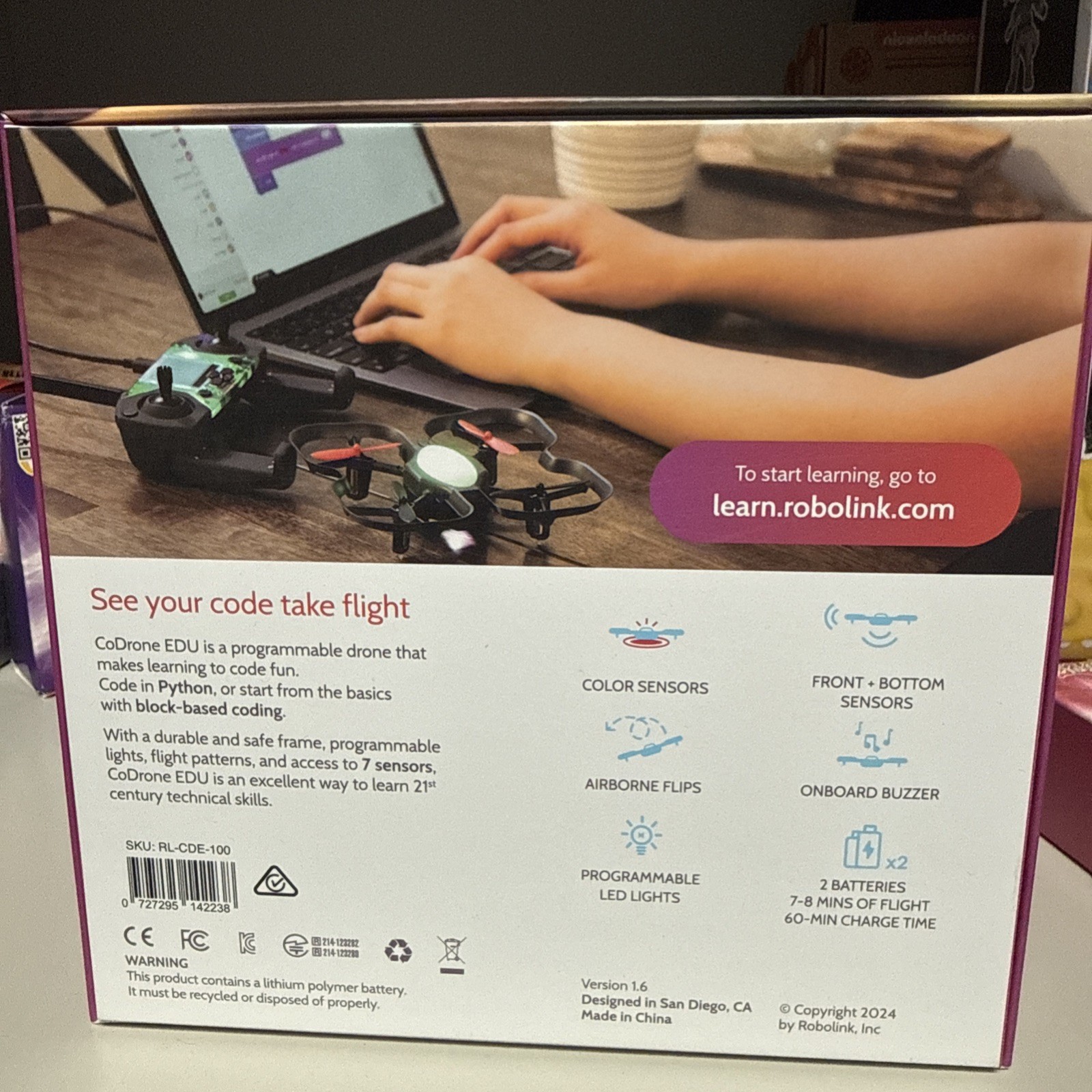 (BRAND NEW) Robolink CoDrone EDU Programmable LED Quadcopter w/ Controller 164ft