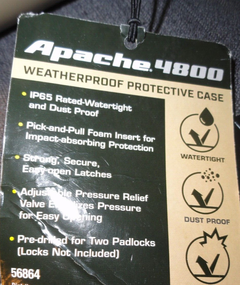 APACHE 4800 WEATHERPROOF PROTECTIVE HARD CASE CAMERA WEAPON TAN DESERT 19x13x7