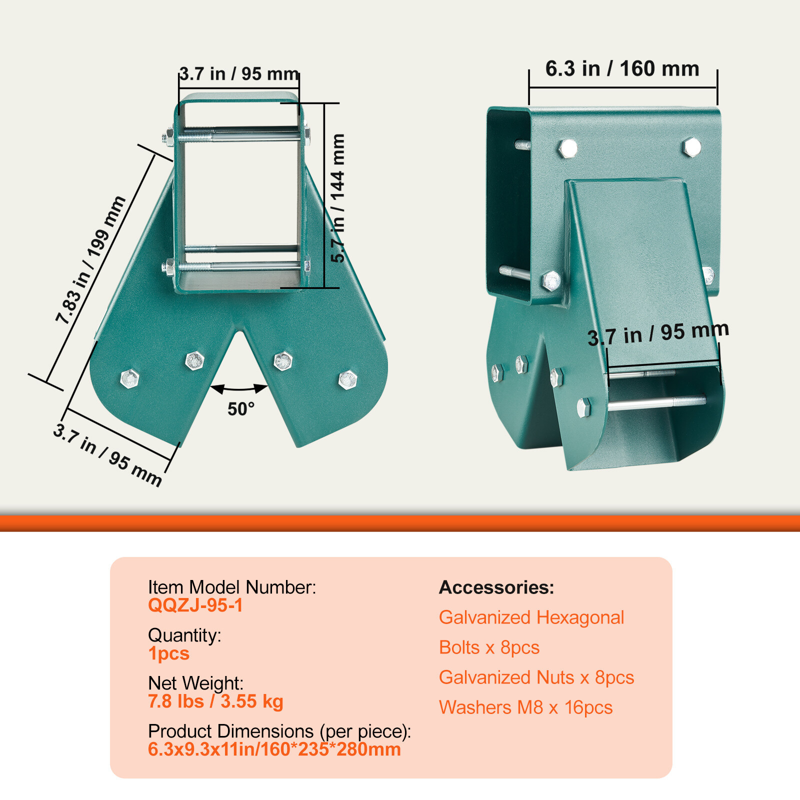 VEVOR 1-2-3 A-Frame Brackets for Swing Set with All Mounting Hardware