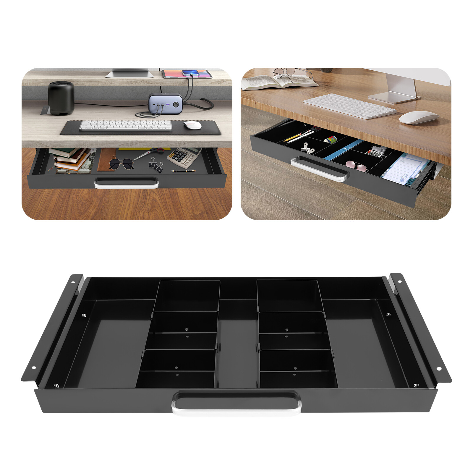 21.5” Under Desk Sliding Pull-Out Drawer – Smooth Storage Organizer