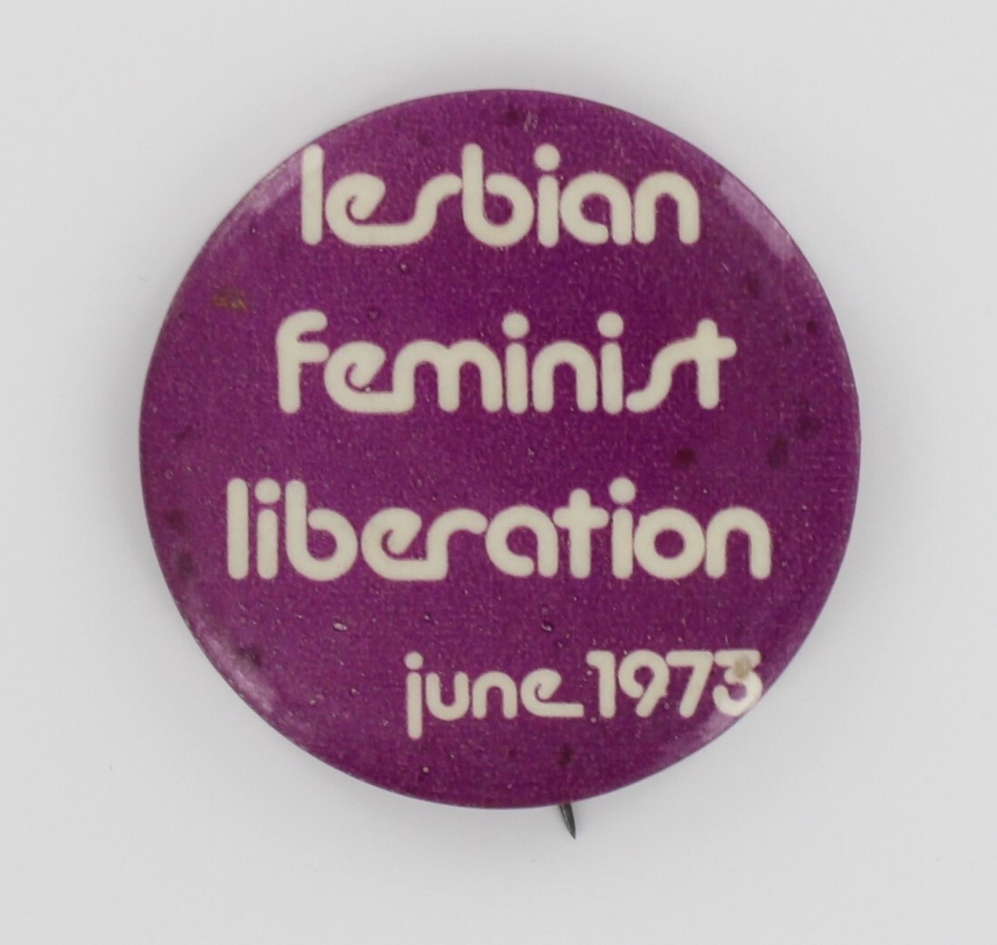 Lesbian Feminist Liberation 1973 Bette Midler Gay Parade Pin Jean O'Leary P1608