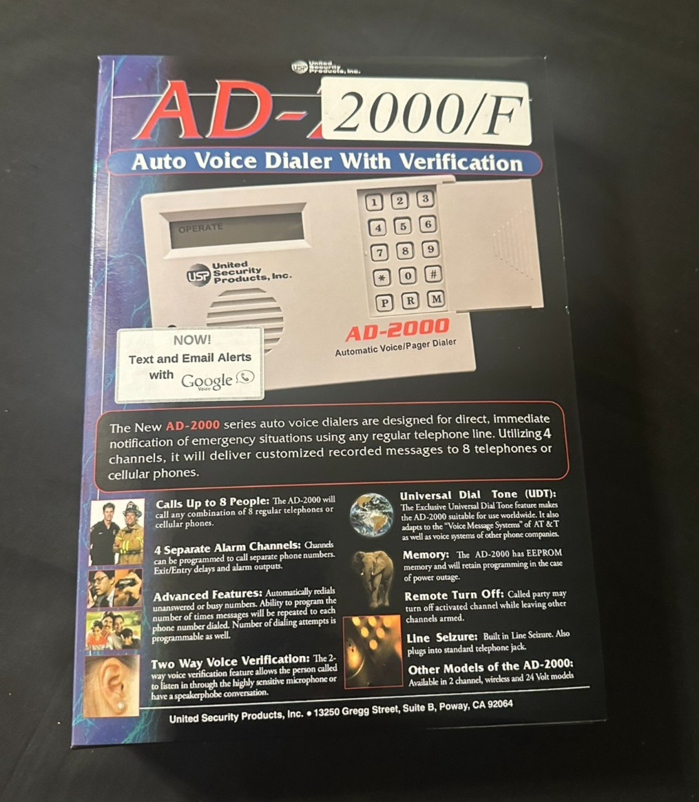 Automatic Voice Dialer, 4-Channel Voice Message Dialer (AD2000)
