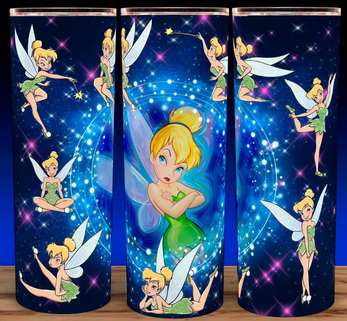 Tinkerbell Fairy Princess Floral Pixie Dust Cup Mug Tumbler 20oz