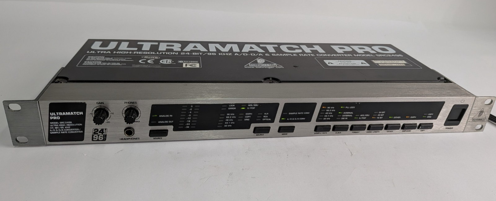 EXC COND Behringer Ultramatch Pro, High Res 24-bit 96 kHz A/D-D/A Rate Converter