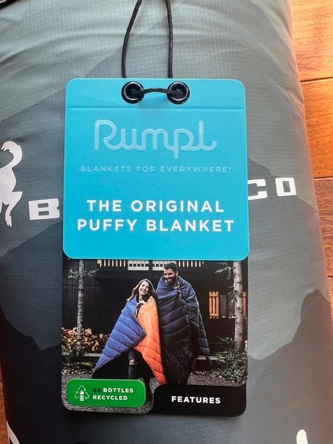 Rumpl Original Puffy Blanket 1-person, camping blanket  52" x 75