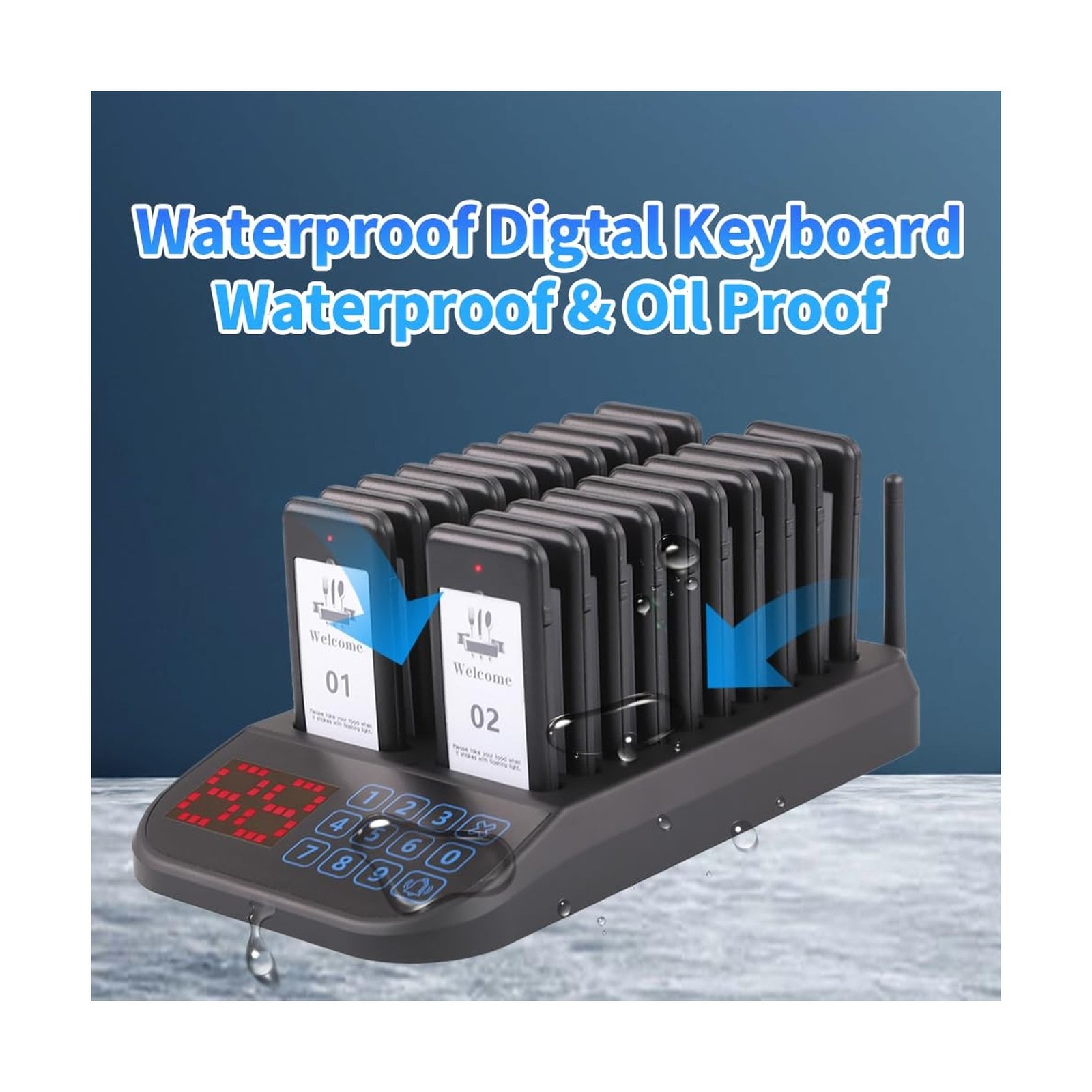 Restaurant Pager System, 20 Beepers, Wireless Calling System Customers Waitin...