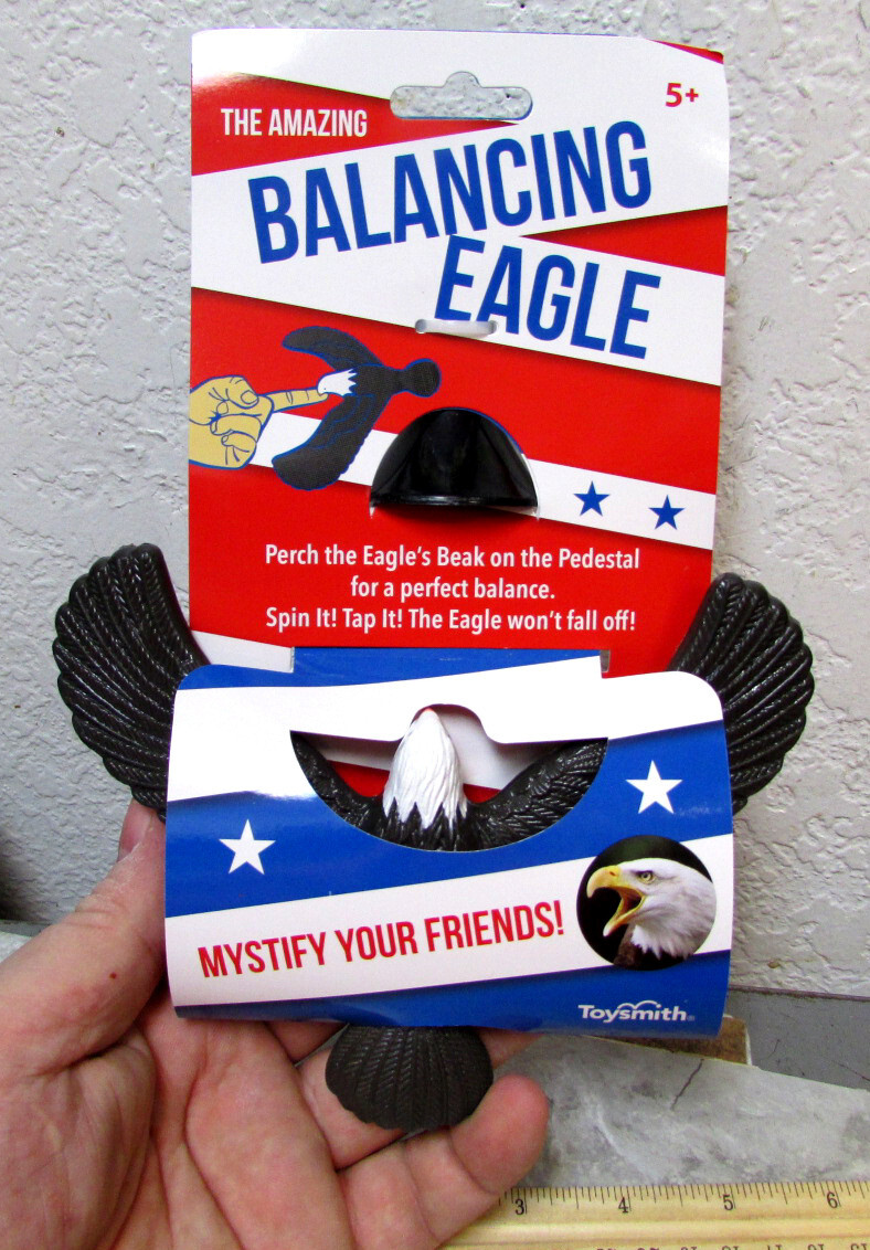 Novelty toy Balancing Eagle with stand, will spin on its stand, Eagle is 7 x 4.5