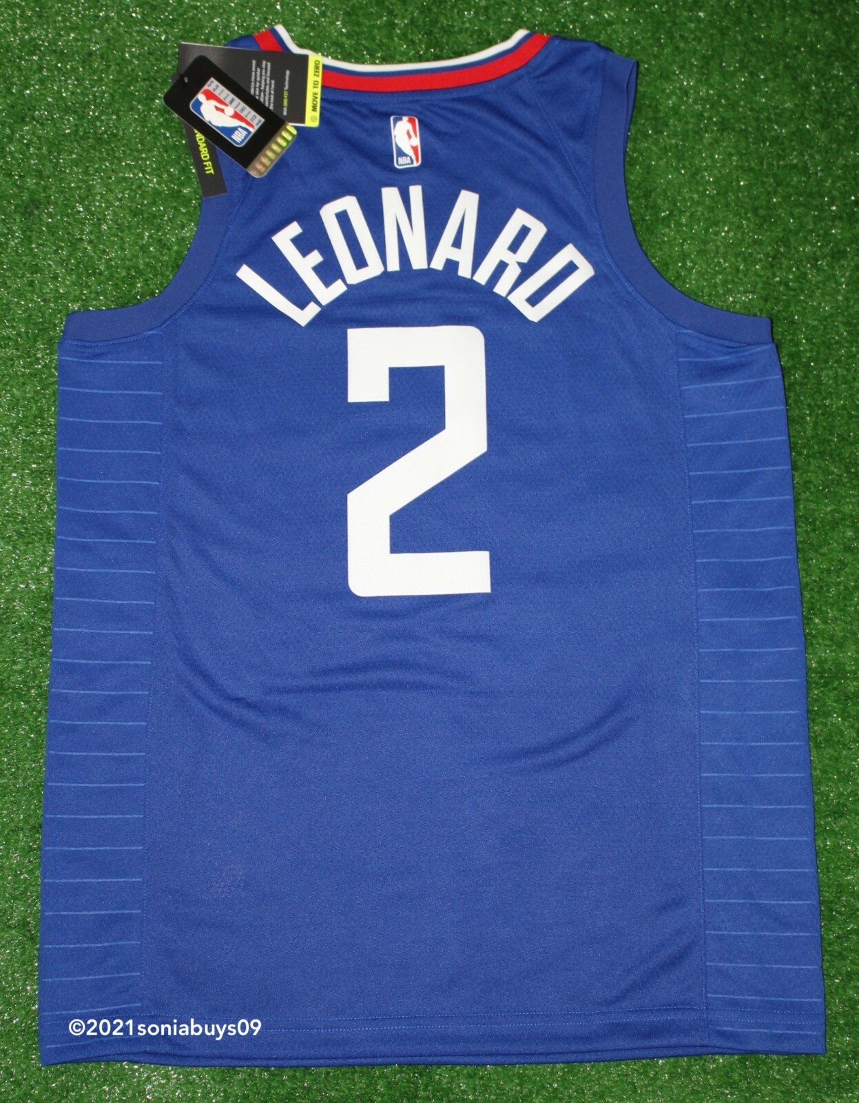 Nike Men's LEONARD LA Clippers Swingman Jersey, CW3668-402, Blue, Sizes