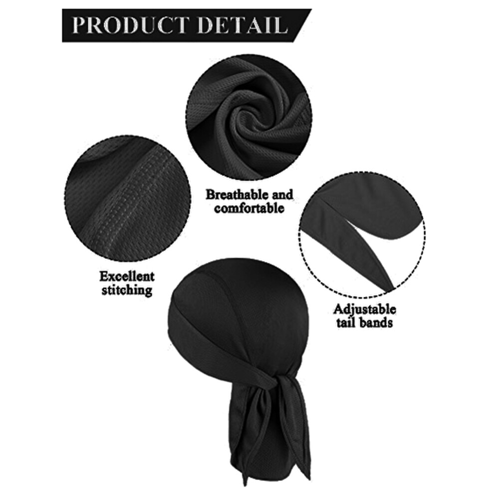 Durag Unisex Wave Cap Hat Doo Rag Biker Quick Dry Head Wrap Skull Cap Du-rag Hat
