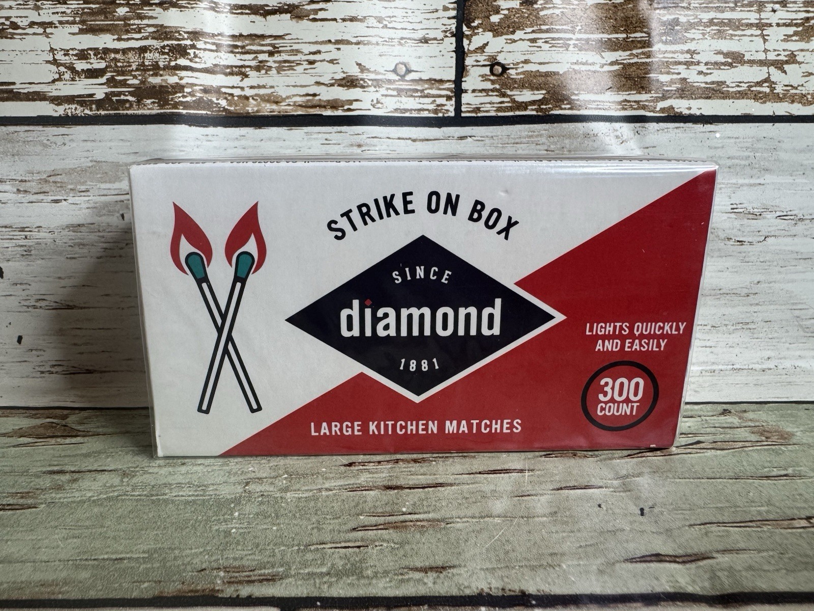 Diamond Large Wooden Kitchen Matches 300ct, Sealed, Green Tip, Free Shipping.