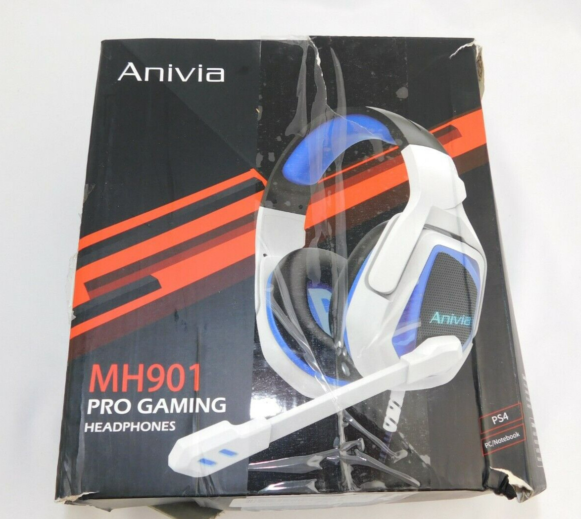 Anivia Pro Gaming Headphones White & Blue MH901 with Mic