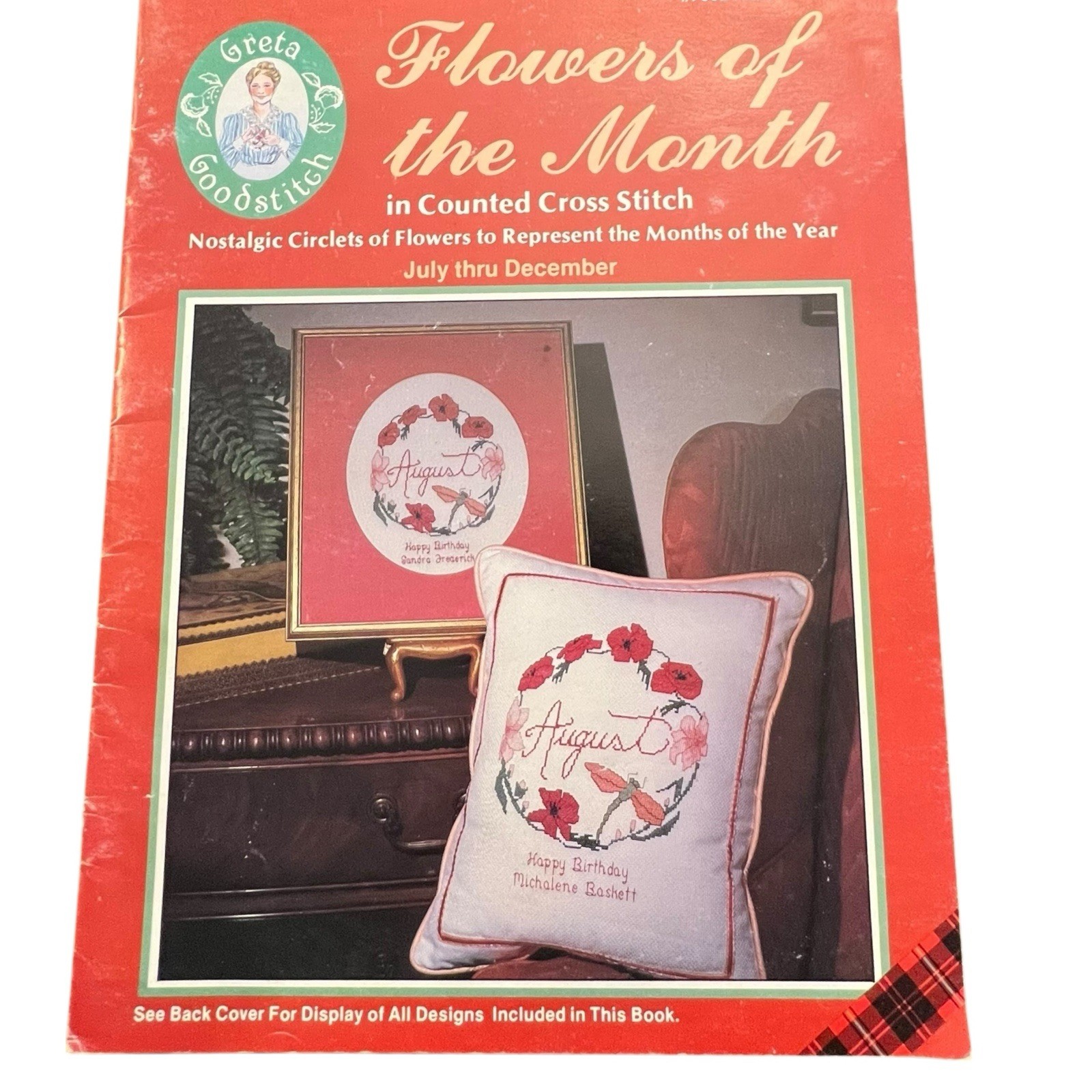 Flowers of the Month Counted Cross Stitch Booklet Plaid Greta Goodstitch 07-12