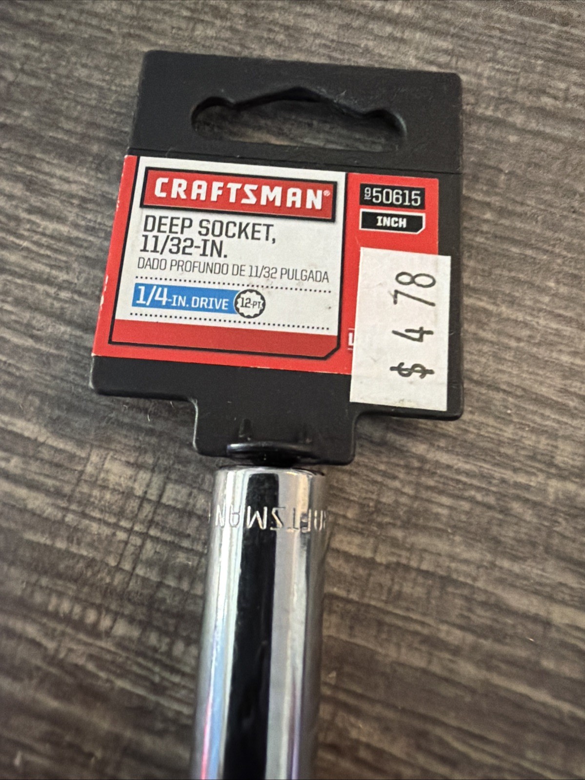 $12 Socket Sears Craftsman 11/32" Socket 3/8" Drive 50615 12 Pt Nos