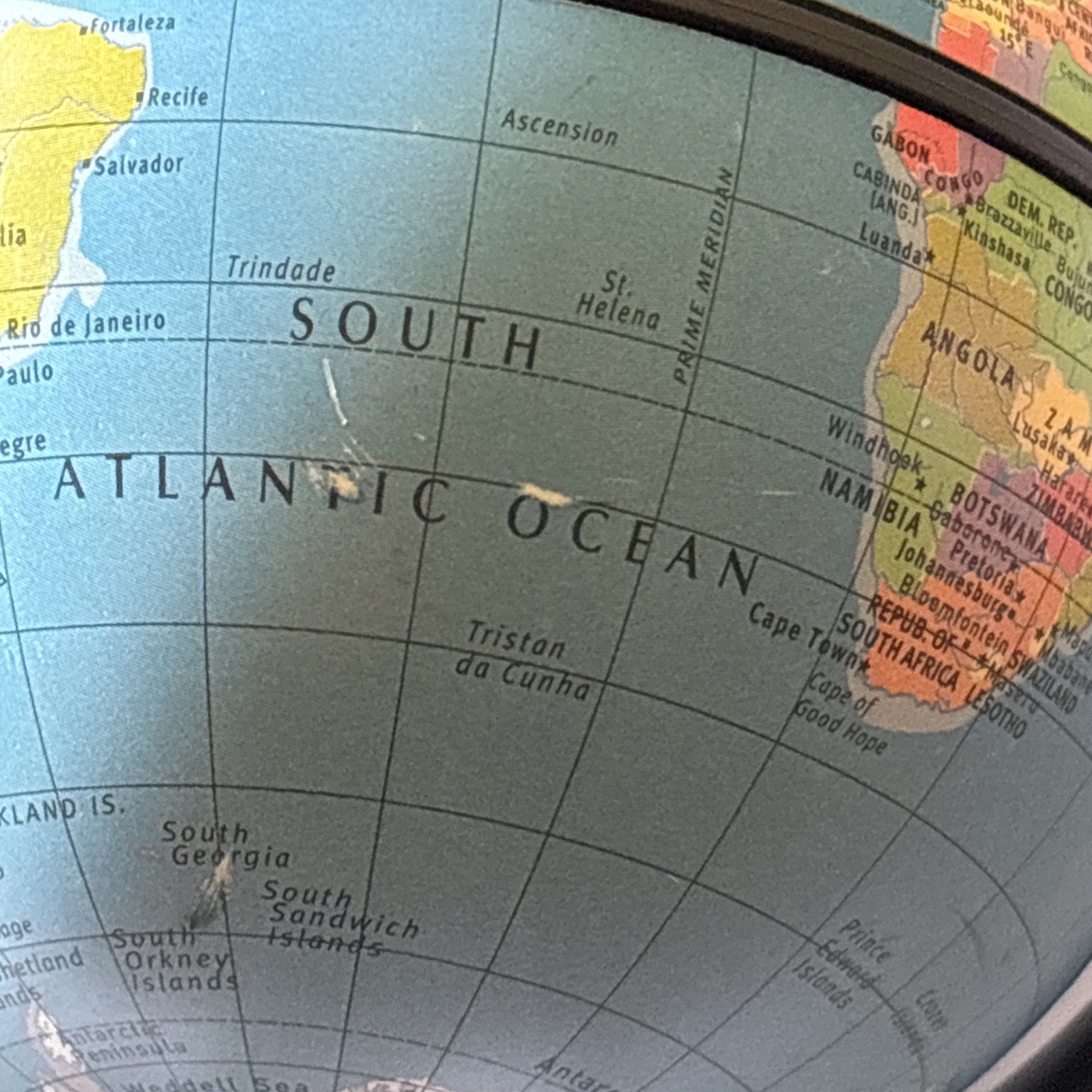 Desktop Rotating Replogle World Globe 6” x 4" Dual Direction Spin