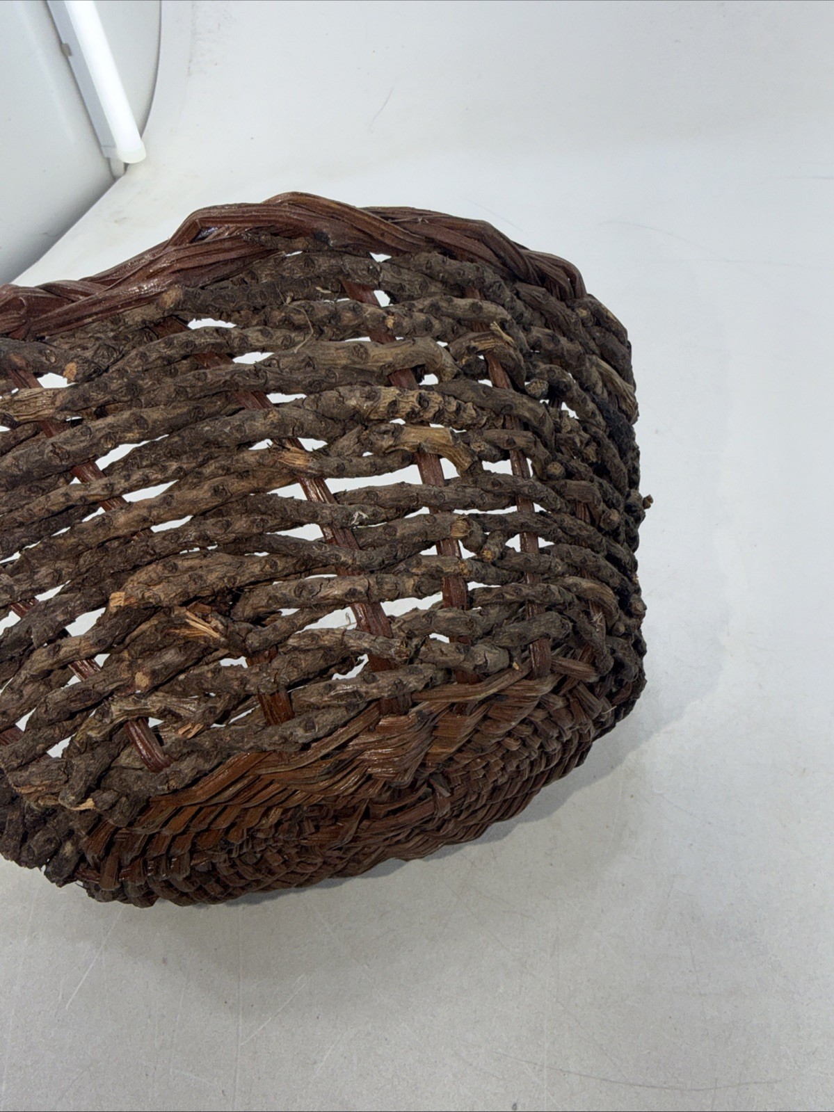 Wicker Rattan Brown Round Woven Basket