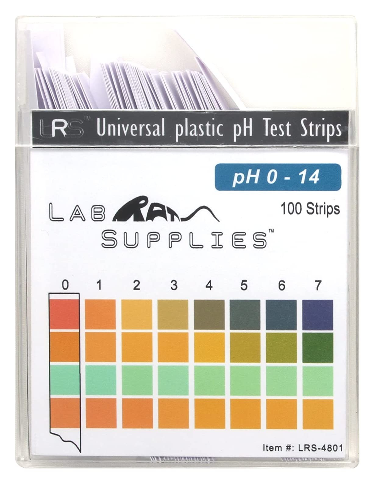 Plastic pH Test Strips, Universal Application pH 0-14, 100 Strips | for