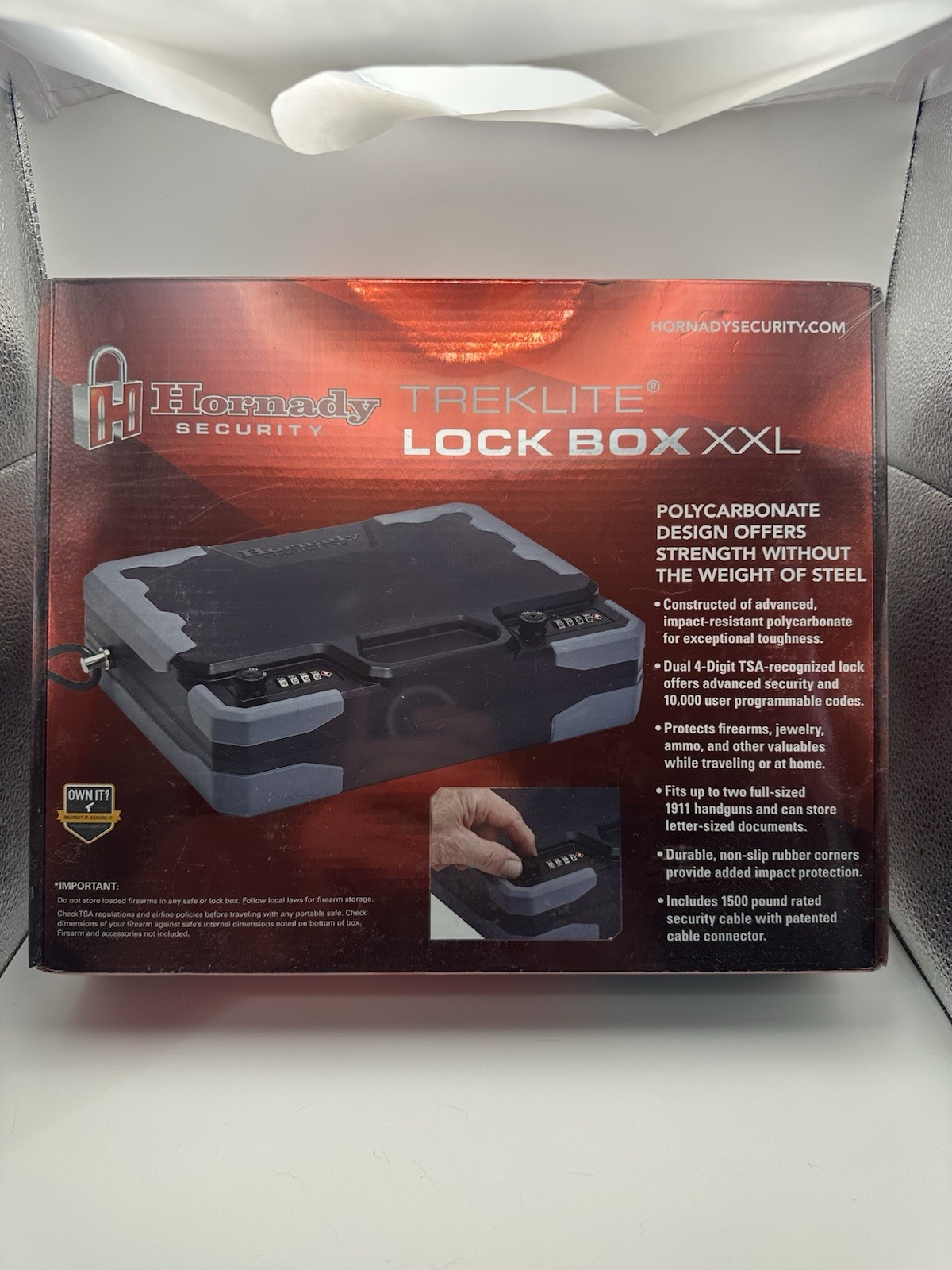 Hornady Treklite Pistol Lock Box XXL Gun Safe TSA Compliant