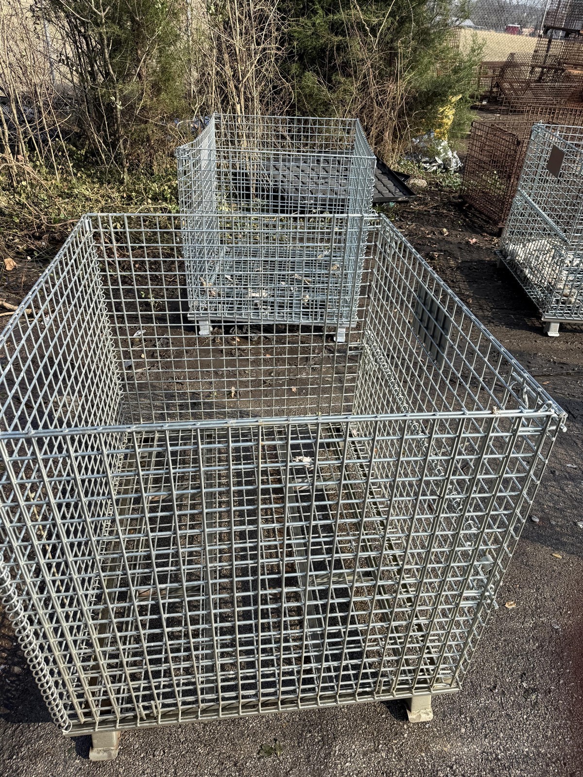 Collapsible Industrial Wire Storage Basket 48x40x41
