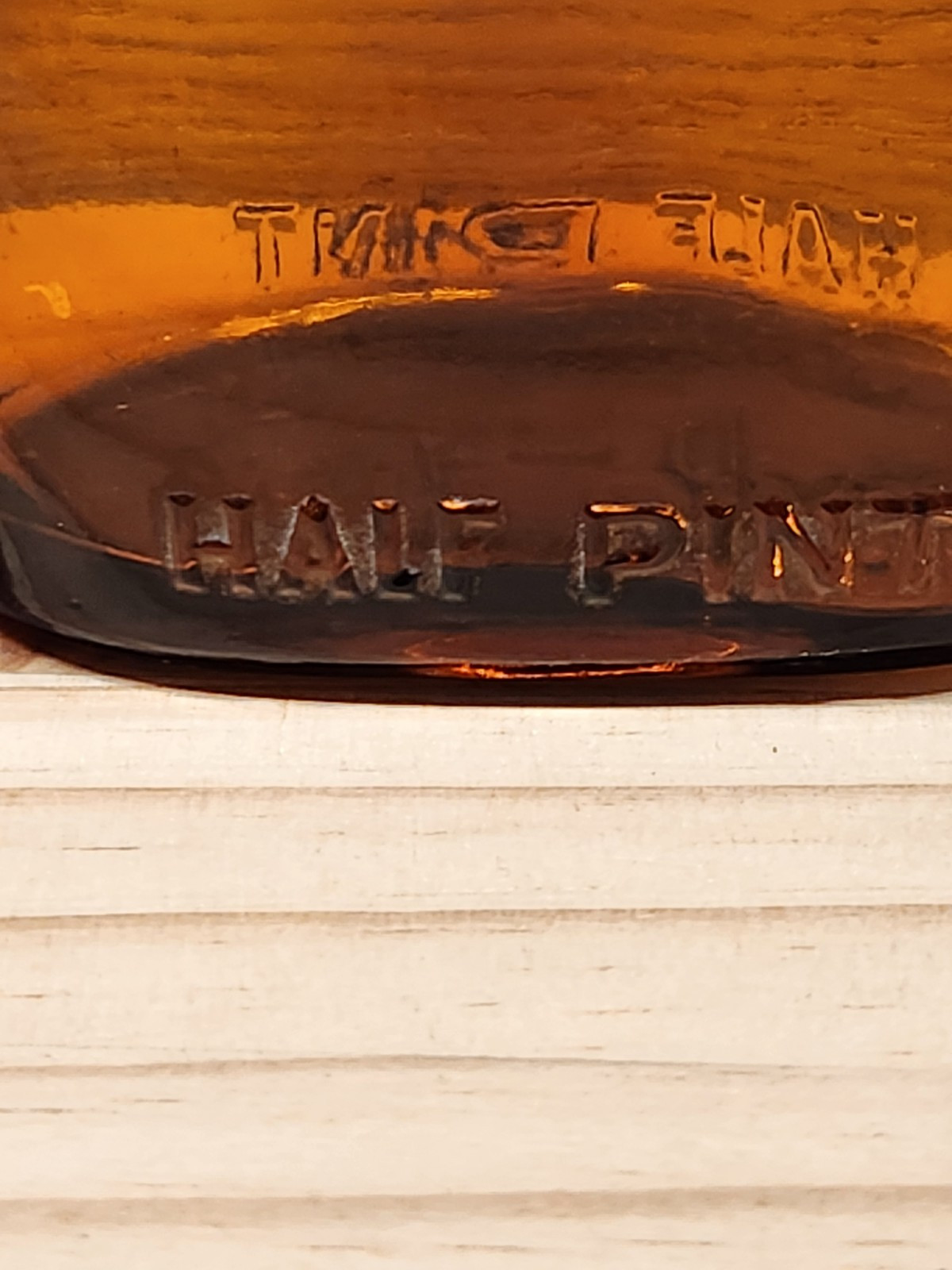 Vintage 1947 National Distillers Amber Flask Half Pint D-1 Code Original Cap