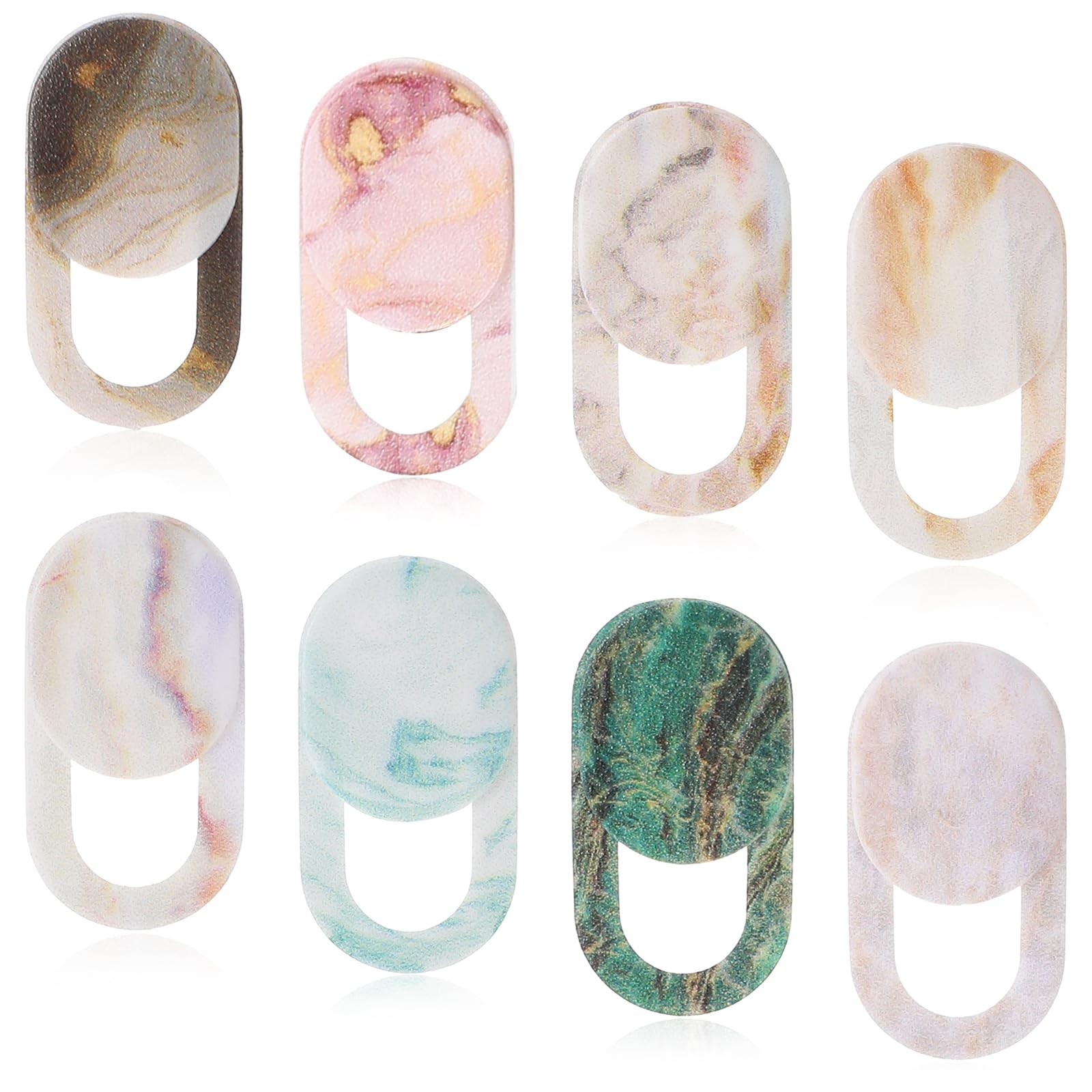 DOPENSPI 8PCS Webcam Cover Slide, Colorful&Marble Laptop Camera