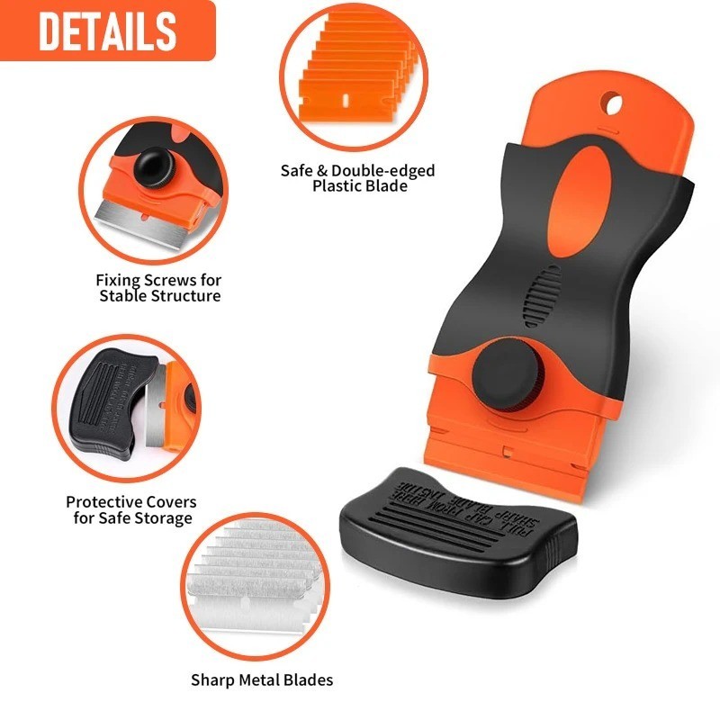Auto Glass Scraper Non-Scratch Plastic Razor Blade Car Window Tool